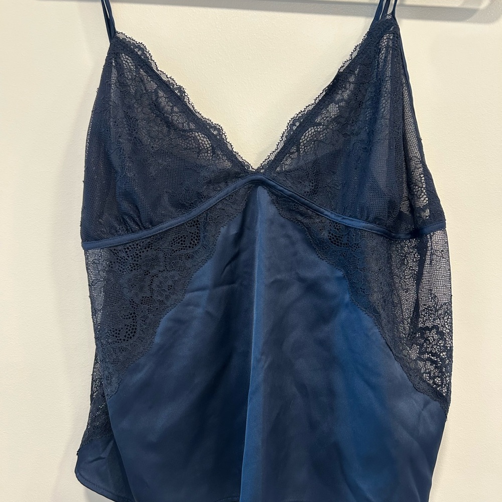 Elegant Navy Lace Camisole